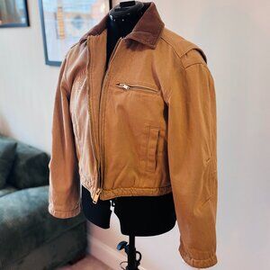 Abercrombie & Fitch *Top Rated* Cropped Twill Workwear Jacket- Brown- S